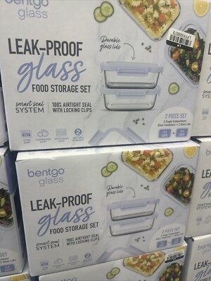 Bentgo Glass Food Leak Proof Storage Set- 2 Piece Set