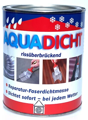 BADEN CHEMIE Aqua Sellador-Sellador Reparación Inmediata-Sellador-Fibra Reforzado Lata Gris 750 ml