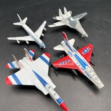 VINTAGE Lot of 4 Die Cast Jets and Military Planes See photos for flaws 