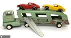 Vintage 1960s Tonka Car Carrier Truck with Corvette Cars Pressed Steel Toy