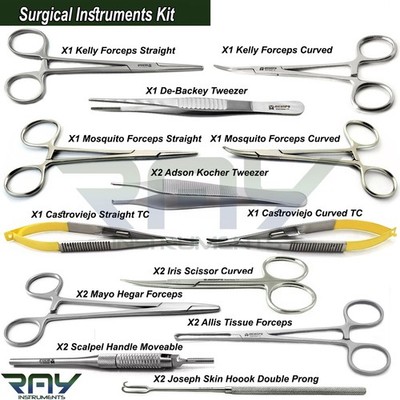 Set of 19 Microsurgery Kit Plastic Surgery Surgical Instruments