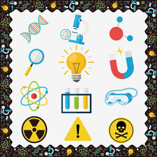 78Pcs Science Classroom Bulletin Board Decorations with Borders, Classroom Decor