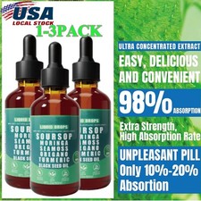 Soursop Bitters Liquid Drops 10 in 1 with Sea Moss, Moringa, Turmeric, Black See