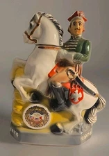 VTG 1976 Old Mr Boston Polish Legion Ceramic General Horseback Whiskey Decanter