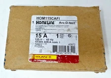 Square D HOM115CAFI 1 Pole 15 Amp Arc Fault Combination 43972