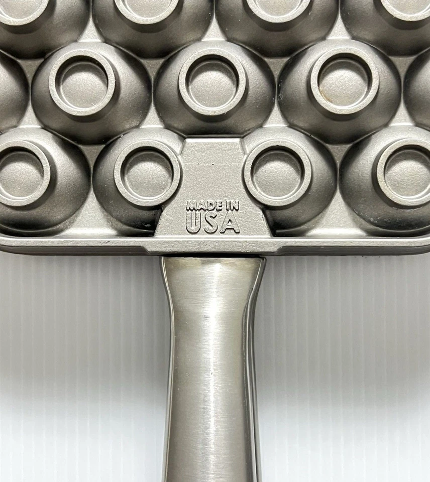 Nordic Ware Egg Waffle or Bubble Waffle Pan Cast Aluminum Made in USA - Image 3 of 4