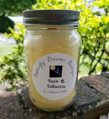 All Natural Woodsy & Spice 16 oz Beeswax Mason Jar candles