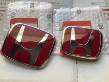 Red Front Grille Trunk Emblem For 2018-23 Honda Accord Sport Touring Badge 2pcs