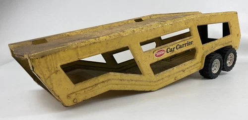Tonka Car Carrier Semi Truck Trailer Only Yellow Pressed Steel Toy Vintage