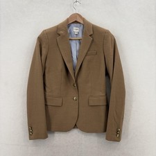 J.Crew Schoolboy Blazer Womens 00 Brown Wool Two Button Jacket Career Tailored