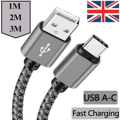 USB A To Type C Fast Charging Cable long 1m 2m 3m For Samsung & iPhone 15 16 17 - Image 1 of 4