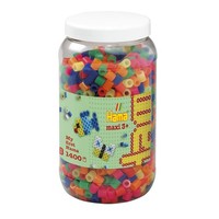 Hama Maxi BüGelperlen, Dose Mit Ca. 1.400 Bunten Bastelperlen Im Neon Mix, Ø