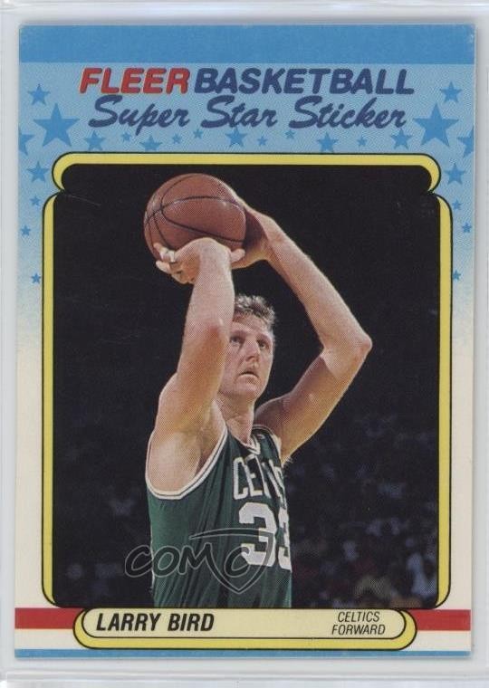 1988-89 Fleer Super Star Sticker Larry Bird #2 HOF 18re