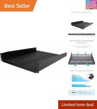 com 2U Server Rack Shelf - Universal Vented Rack Mount Cantilever Tray for 19...