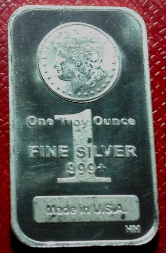 Morgan Silver Dollar Art Bar-Argor-Heraeus 1 Troy oz..999 Fine Silver in Sleeve