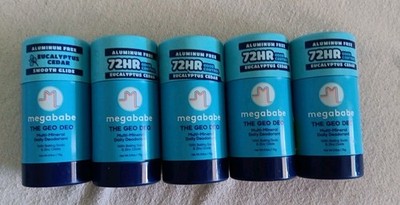 5 Megababe Deodorant The Geo Deo No Parabens or Aluminum 2.6 oz. Each (C010)