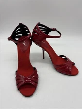 Giuseppe Zanotti Red Patent Leather Suede Stiletto Heels, EU 38.5 US 8