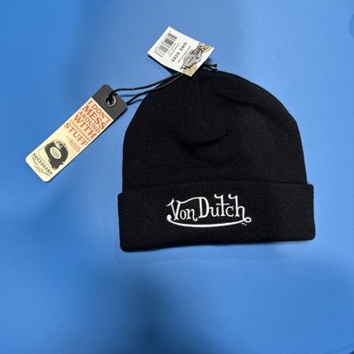 Von Dutch Embroidered Beanie Hat Cap Black NEW! FREE SHIPPING!