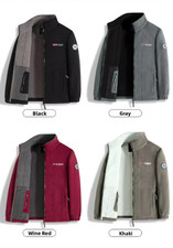 Men's Thick Cotton Jacket Fleece Lined Warm Autumn Winter Stand Collar Outerwear