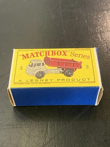 Vintage Lesney Matchbox #3 BEDFORD TIPPER TRUCK red Original Box COMPLETE