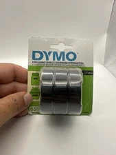 DYMO Embossing Label Tape 3-Pack Black Standard 1741670 Adhesive
