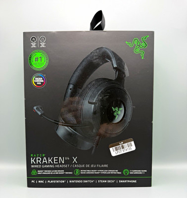 Razer Kraken V4 X Wired Gaming Headset RGB USB-C USB-A 7.1 Black Open Box