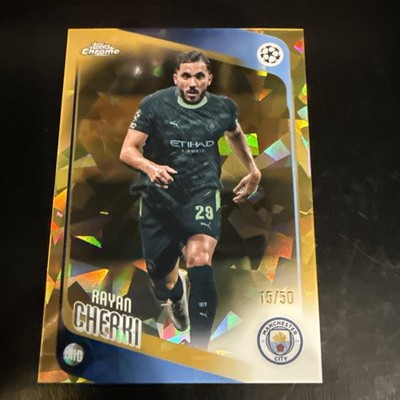 Rayan Cherki #1 - 2026 Topps Chrome UEFA Sapphire #1 - Gold /50