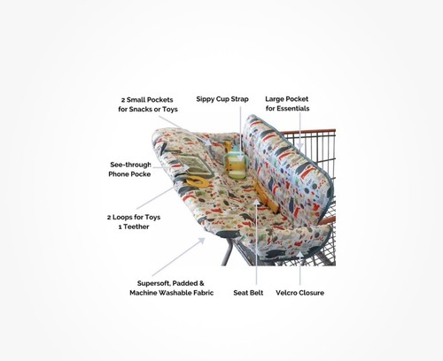 Suessie Shopping Cart Cover and High Chair Cover, Forest Animals