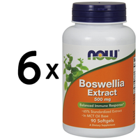 6 X Now Foods Boswellia Extract, 500Mg - 90 Softgels (433,30 Eur/Kg)