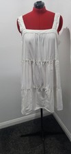 New Look Denim Co. Cream Tiered Summer Dress 18 Boho/Festival Knee Length VGC