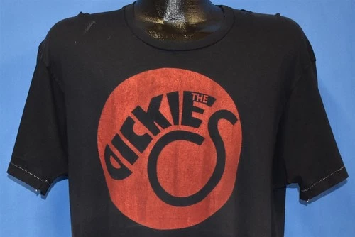 80s THE DICKIES PUNK ROCK BAND RED LOGO BLACK DISTRE 1980s vintage concert t-shirt, vintage, single stitch, B+ condition