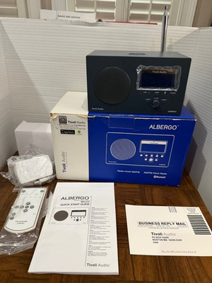 #ad #ad 🌟Tivoli Audio ALBERGO Graphite Blue Open Box with Remote Power Adapter Manual $100.00