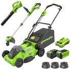 Greenworks 40V 16" Cordless Mower Combo Kit w/ Blower + String Trimmer & Edger