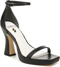 Franco Sarto Women's Black Leather A-Dolores Heels NW/OB 7M