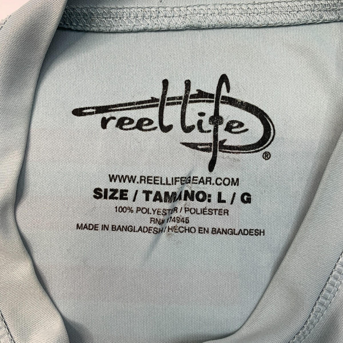 T-shirt De Pêche Reel Life Homme L - Manches Longues, Bleu, Anti-UV, Protection Solaire