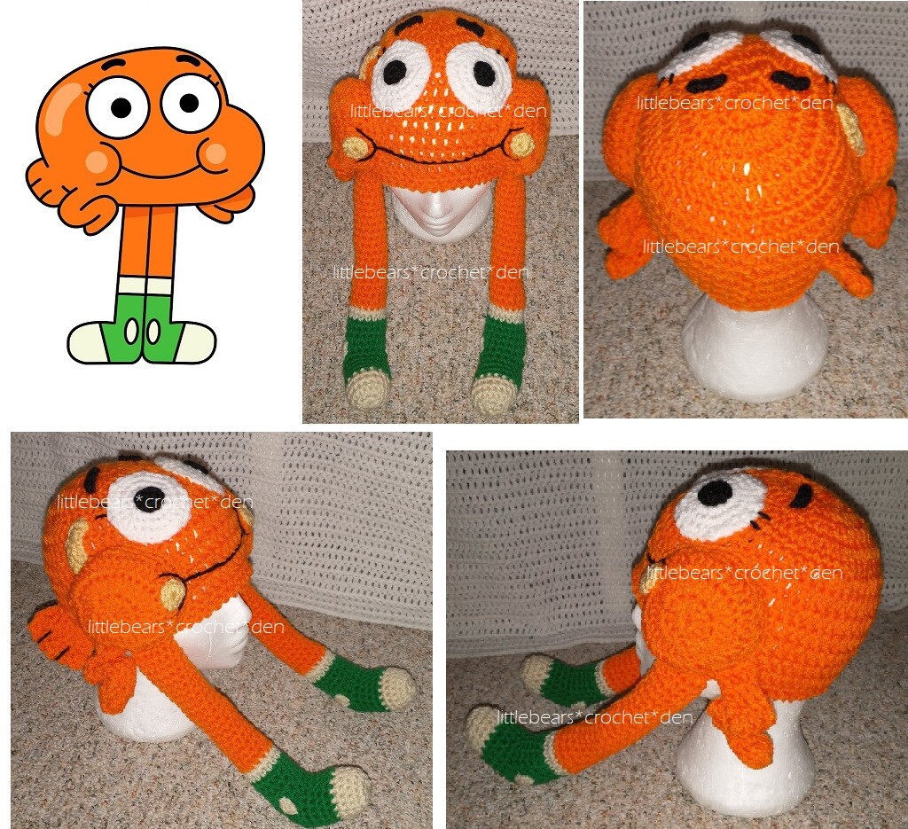 CUSTOM Boutique CROCHETED GUMBALL DARWIN Hat Beanie Halloween