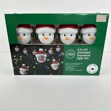 Winter Wonder Lane 8 Animated LED Batttery Operated Snowman Light Set