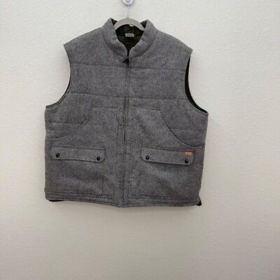 VTG Woolrich Reversible Wool Quilted USA Made Zip Winter Vest 18059 Men  size 2XL