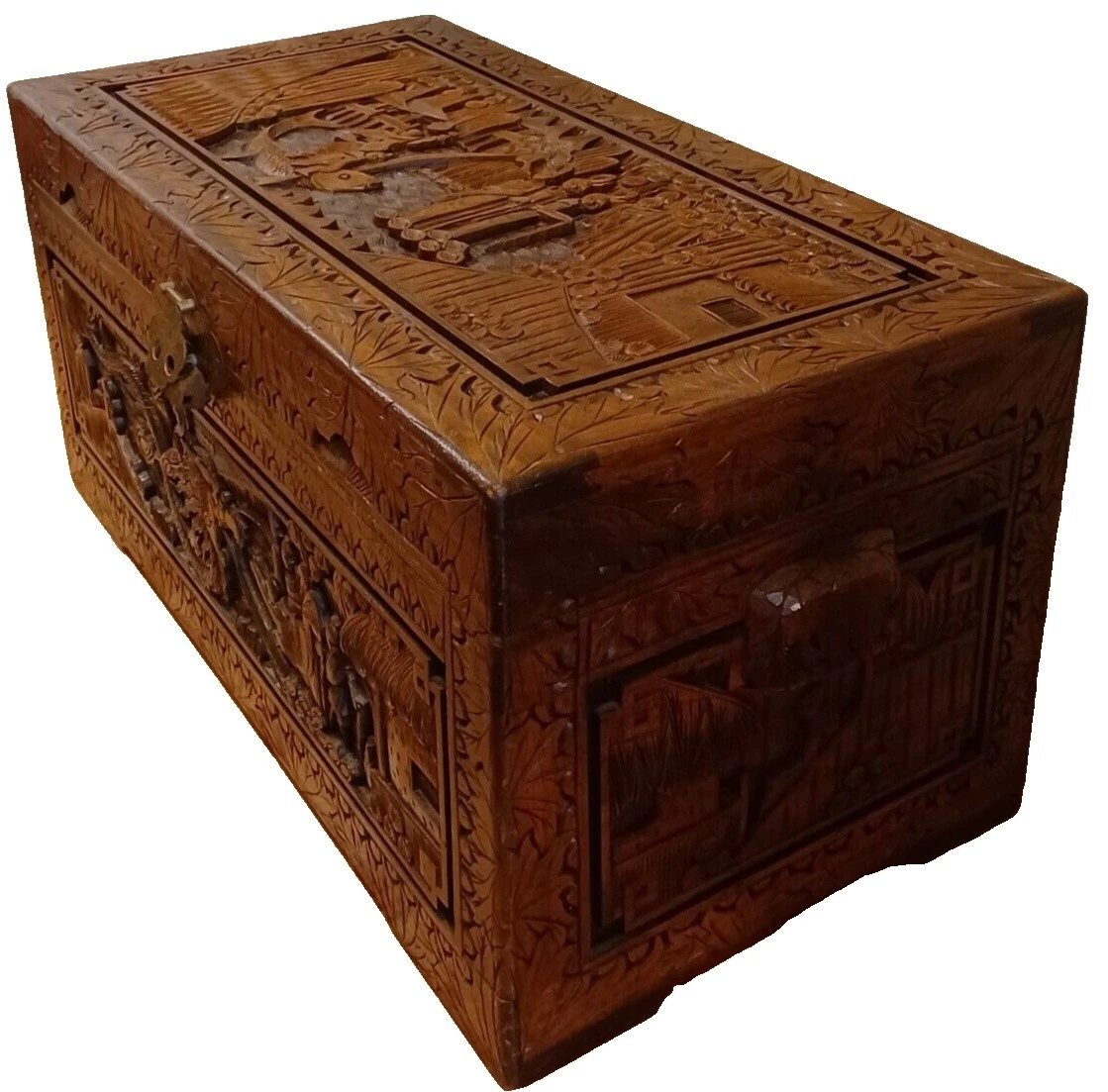 Marrón Antiguo original baúles antiguos de China