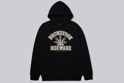HUF x Bronze 56k Plantware Hoodie black Kapuzensweater XL skateboarding NEU!