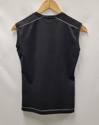 ALO Coolfit Womens Black V-Neck Zip Side Pocket Sleeveless Pocket