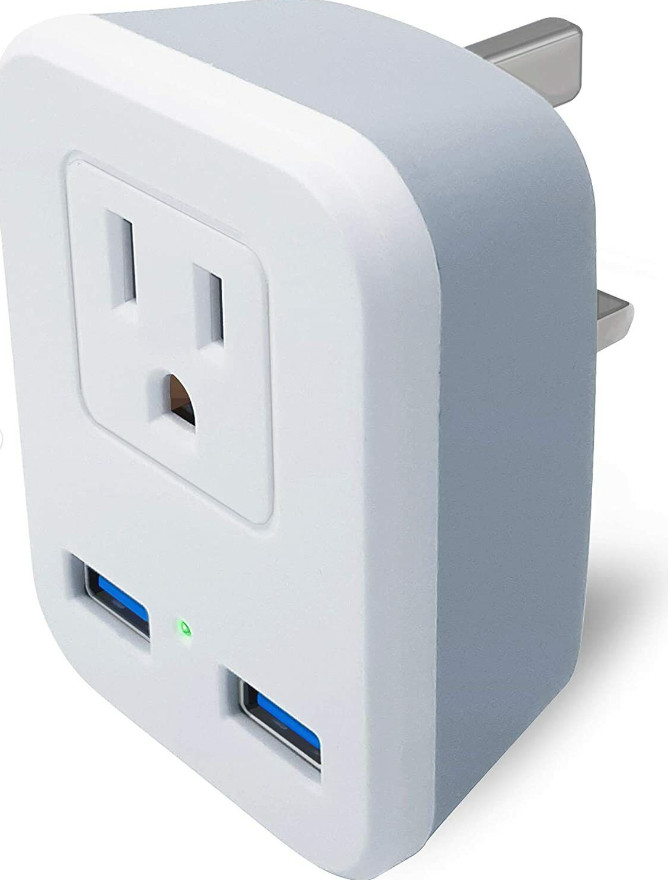 UK Ireland Power Plug Adapter, Type G Travel Adaptor for US 