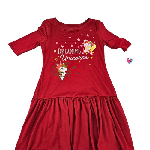 Nickelodeon JoJo Siwa Girls Dreaming of Unicorns Red Jersey Knit Dress NWT - Picture 16 of 22