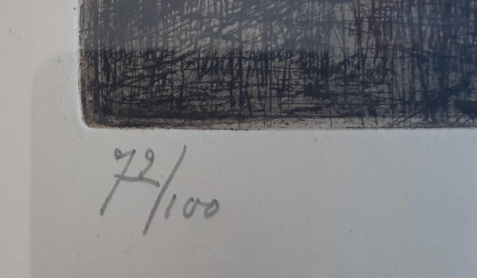 Radierung: Kathedrale Mecheln Stadt Mechelen, Aubert Geudens Belgien sign. 1942 - Bild 4 von 4