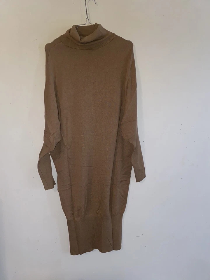 Robe Pull 3 Suisses Camel Col Roulé Manches Longues XS 34 - Photo 1/1