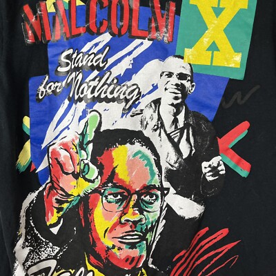Reason Stand For Nothing Fall For Anything Malcolm X Black T-Shirt