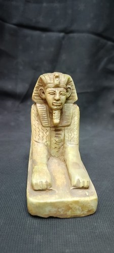 Antique Egyptian Sphinx Statue Hand Carved Stone Figurine Collectible Decor BC - Picture 17 of 18
