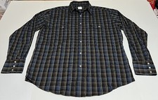 Wrangler Western Long Sleeve Pearl Snap Multicolor Plaid Men's Size XL