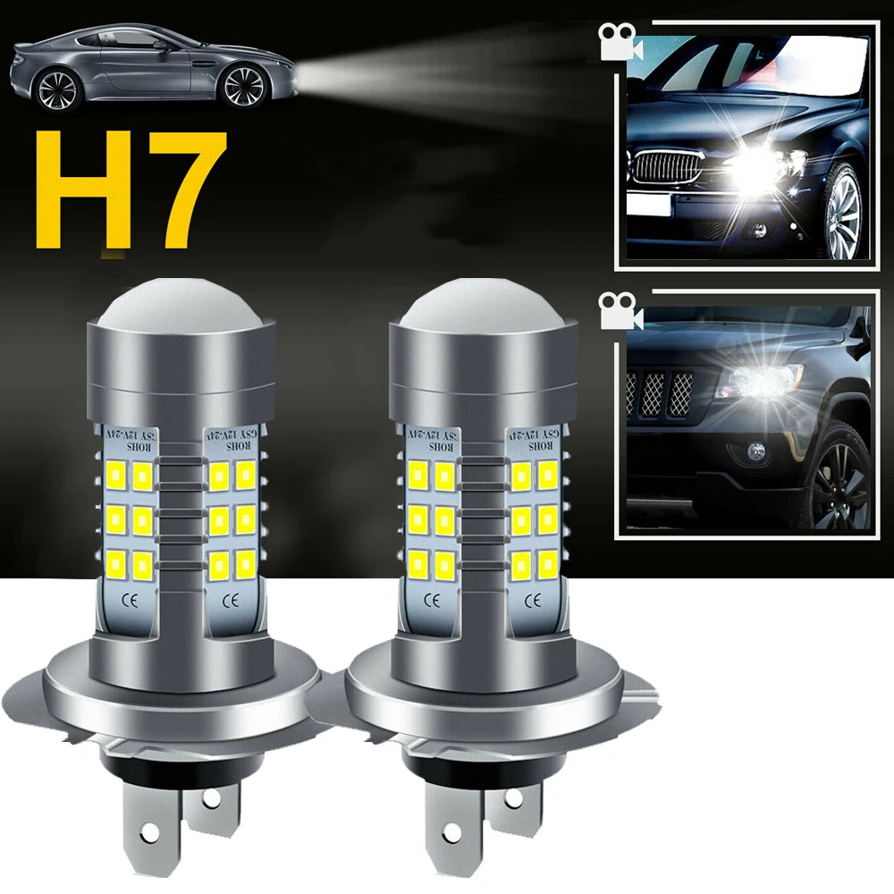 H7 LED Headlight Bulb Kit High Low Beam 6000K White Super Bright