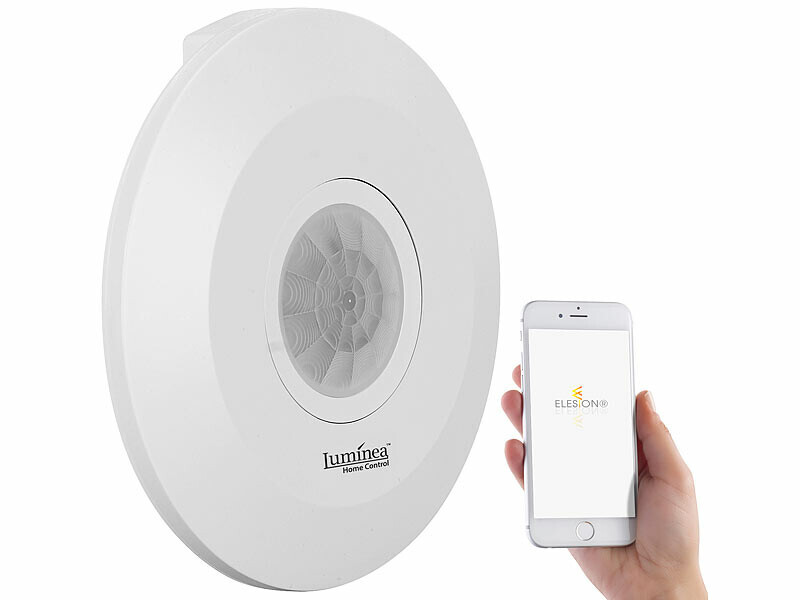 Détecteur PIR connecté 360 sans fil Luminea Home Control pour alerte smartphone